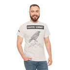 Raven Summit Tee — Minimal Mountain Raven Line Art Graphic T-Shirt