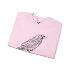Crewneck Sweatshirt — Geometric Mountain Raven Illustration with 'Ravens Summit' Sleeve