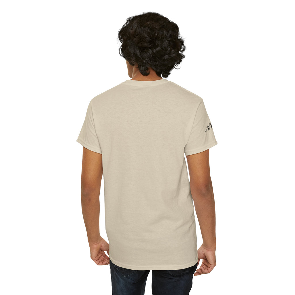Raven Summit Tee — Minimal Mountain Raven Line Art Graphic T-Shirt