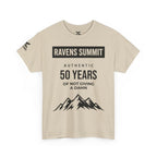 Customisable Ravens Summit 50 Years Tee — "Authentic 50 Years of Not Giving a Damn" Mountain Graphic T‑Shirt