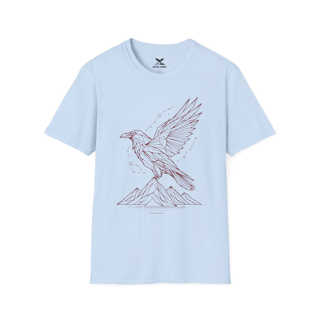 Geometric Raven Tee — Minimal Line Art Constellation T Shirt