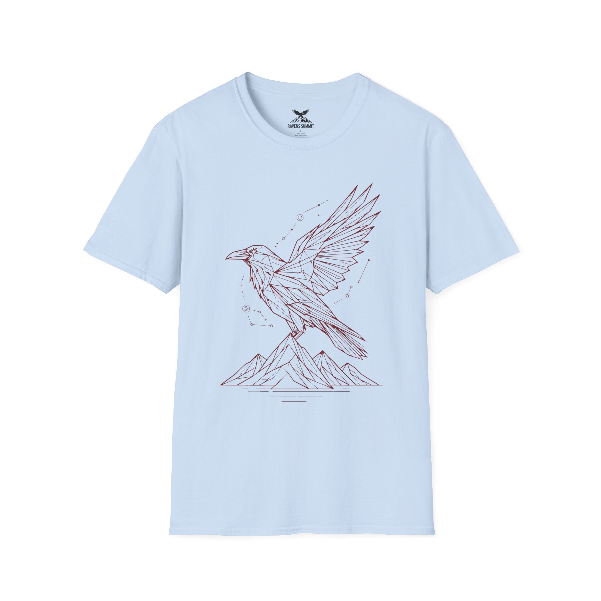 Geometric Raven Tee — Minimal Line Art Constellation T Shirt