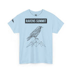 Raven Summit Tee — Minimal Mountain Raven Line Art Graphic T-Shirt