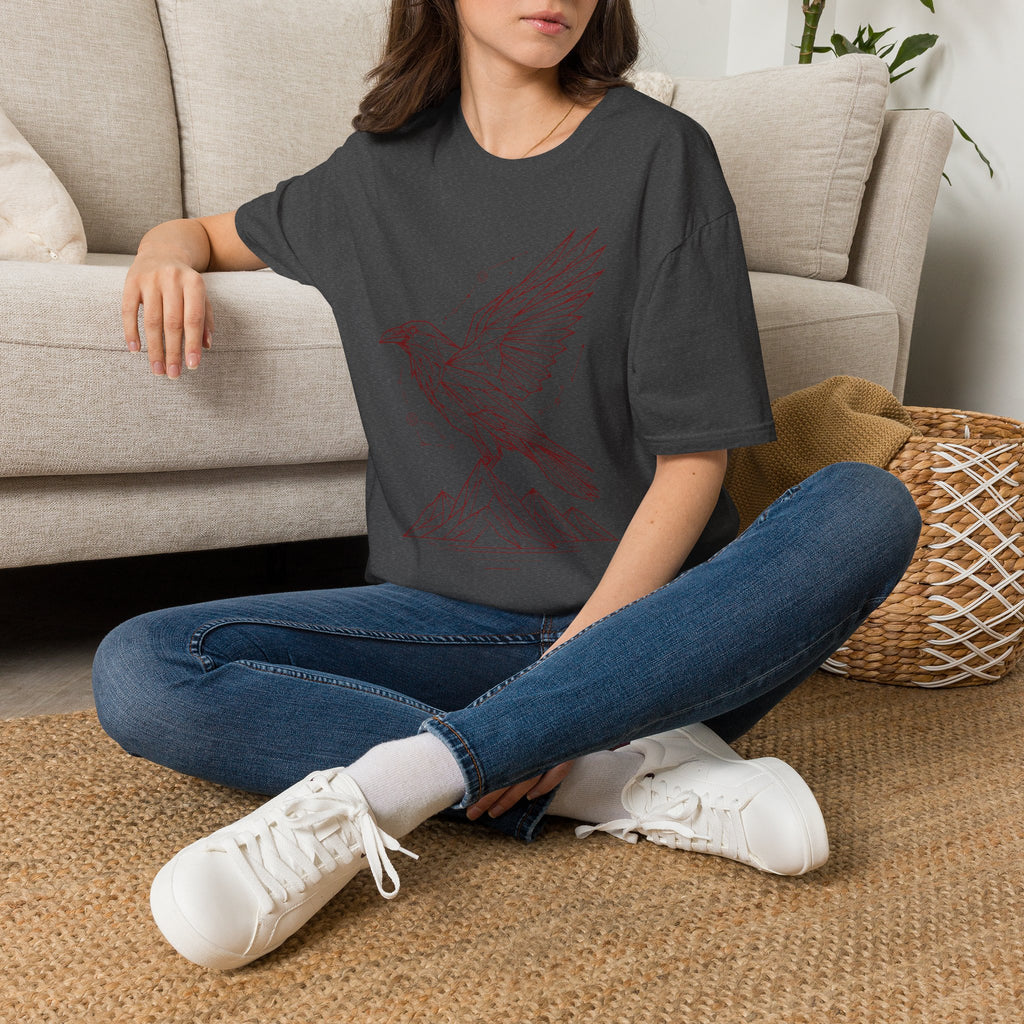 Geometric Raven Tee — Minimal Line Art Constellation T Shirt