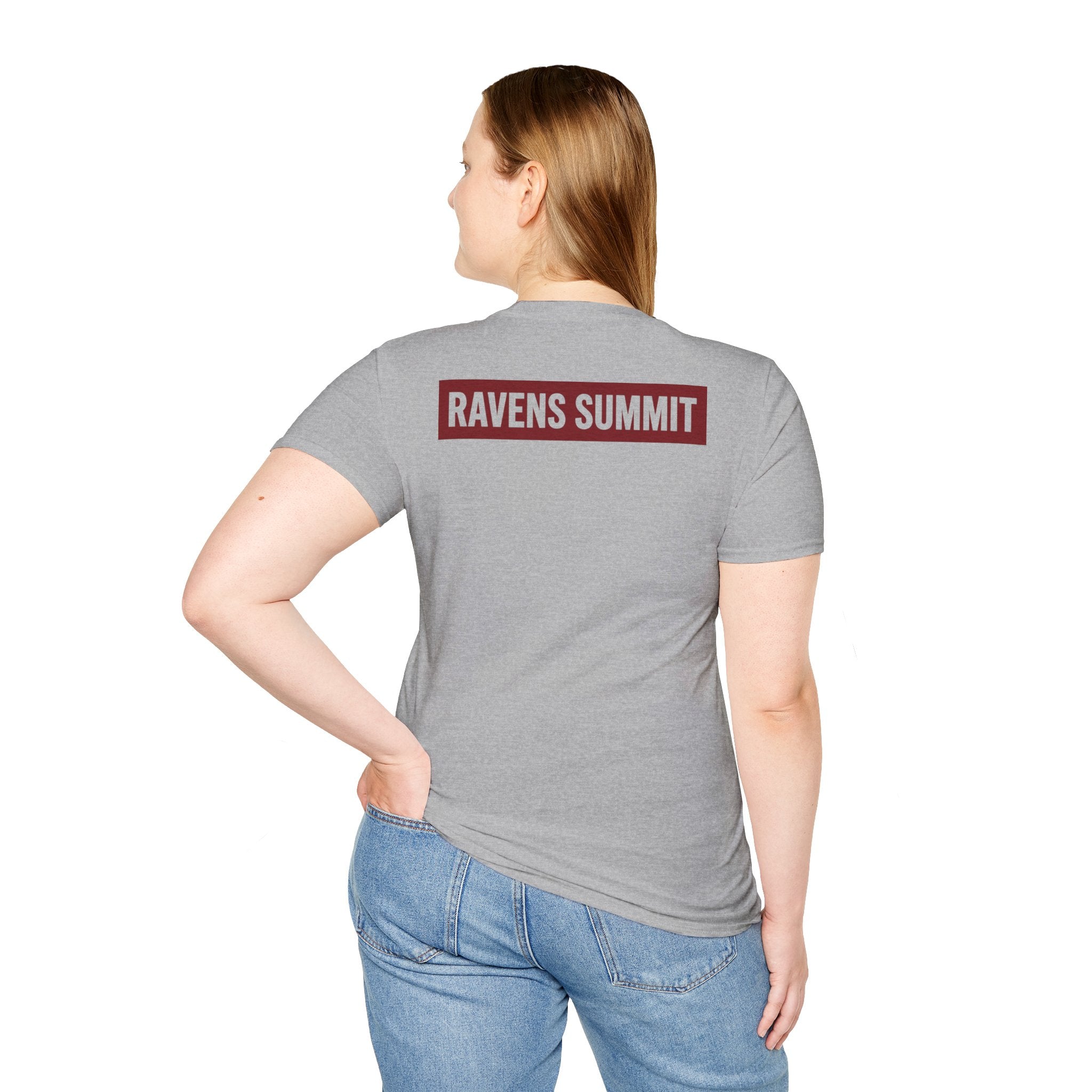 Raven Line Art T‑Shirt — Geometric Mountain Raven Sketch Tee