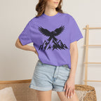 Ravens Summit Mountain T-Shirt — Eagle Over Peaks Graphic Tee Light