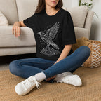 Geometric Raven Tee — Minimal Line Art Constellation T Shirt