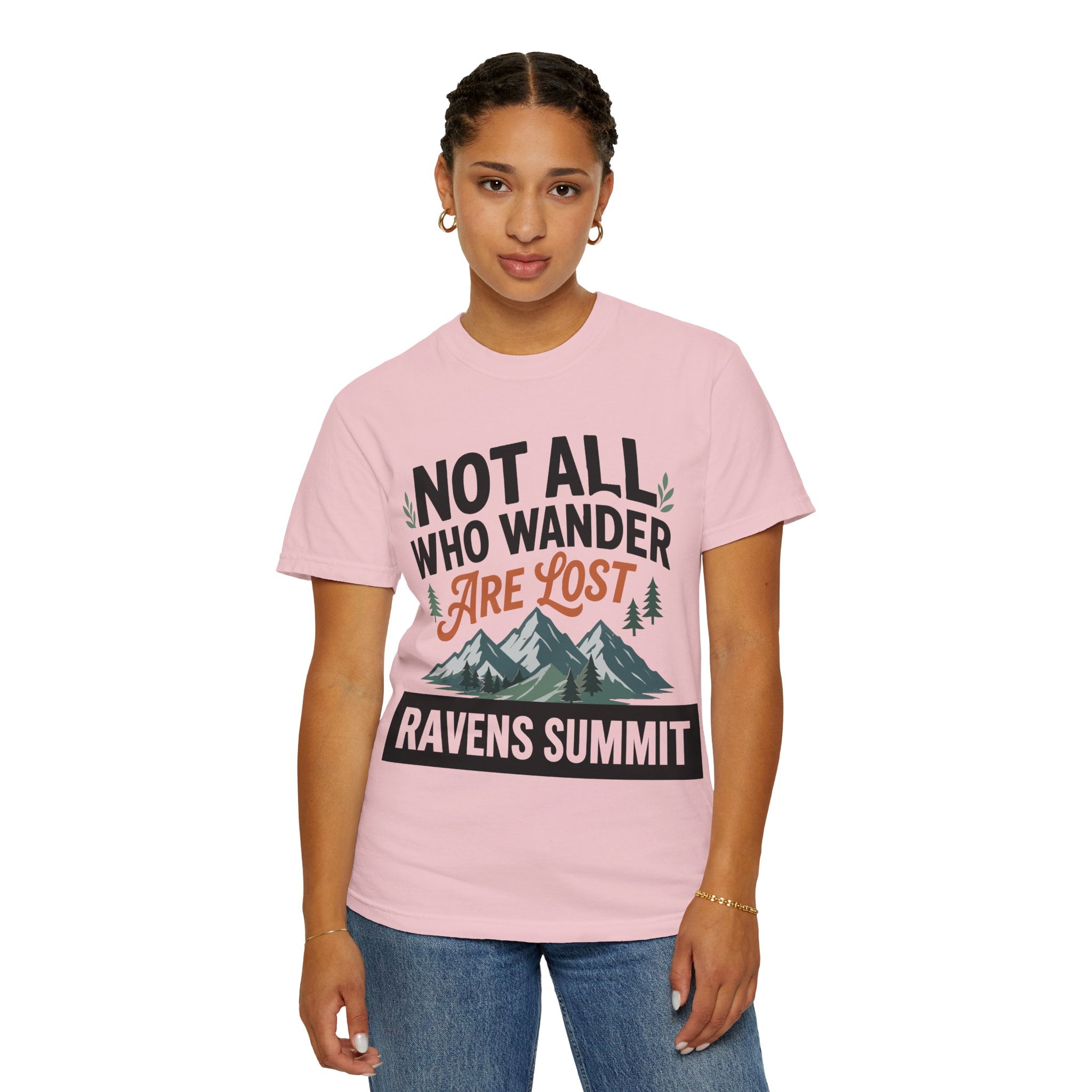 Not All Who Wander Are Lost Mountain T-Shirt — Ravens Summit Adventure Tee