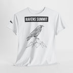 Raven Summit Tee — Minimal Mountain Raven Line Art Graphic T-Shirt