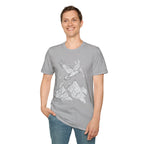 Mountain Raven Tee — Minimal Line Art Bird & Peaks Graphic T-Shirt