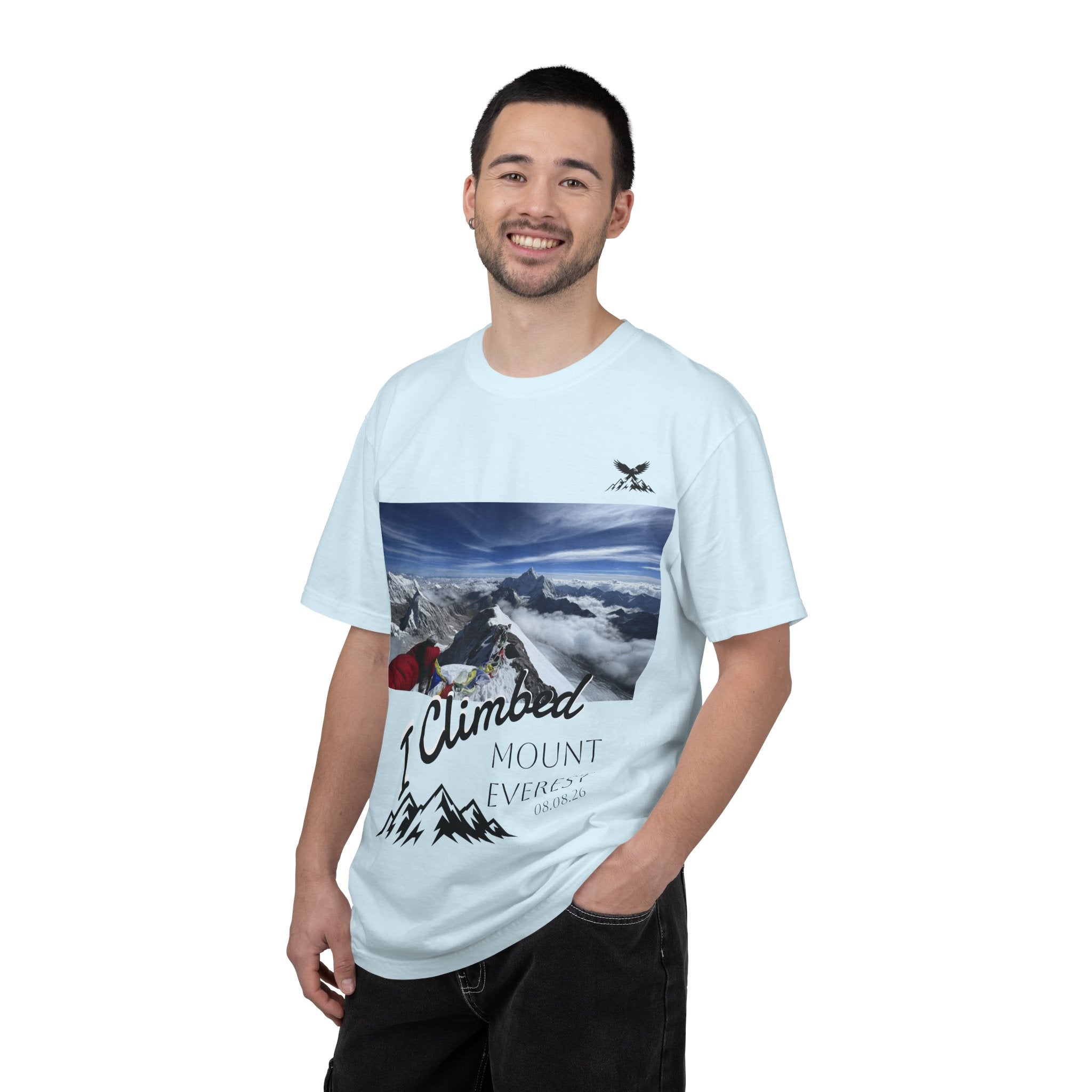 Mountain Climb Achievement Photo T-Shirt — "I Climbed Mount Everest" Adventure Tee