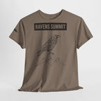 Raven Summit Tee — Minimal Mountain Raven Line Art Graphic T-Shirt