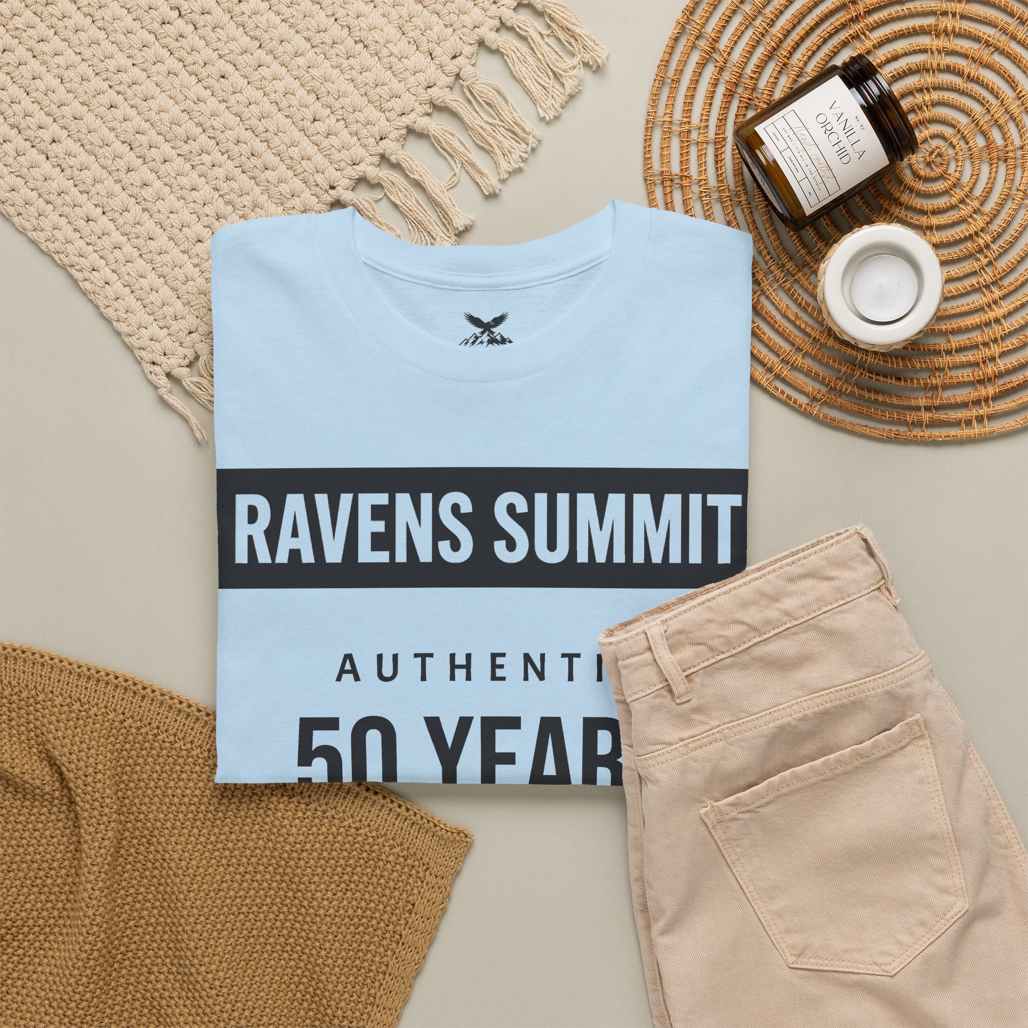 Customisable Ravens Summit 50 Years Tee — "Authentic 50 Years of Not Giving a Damn" Mountain Graphic T‑Shirt