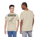 Raven Summit Tee — Minimal Mountain Raven Line Art Graphic T-Shirt