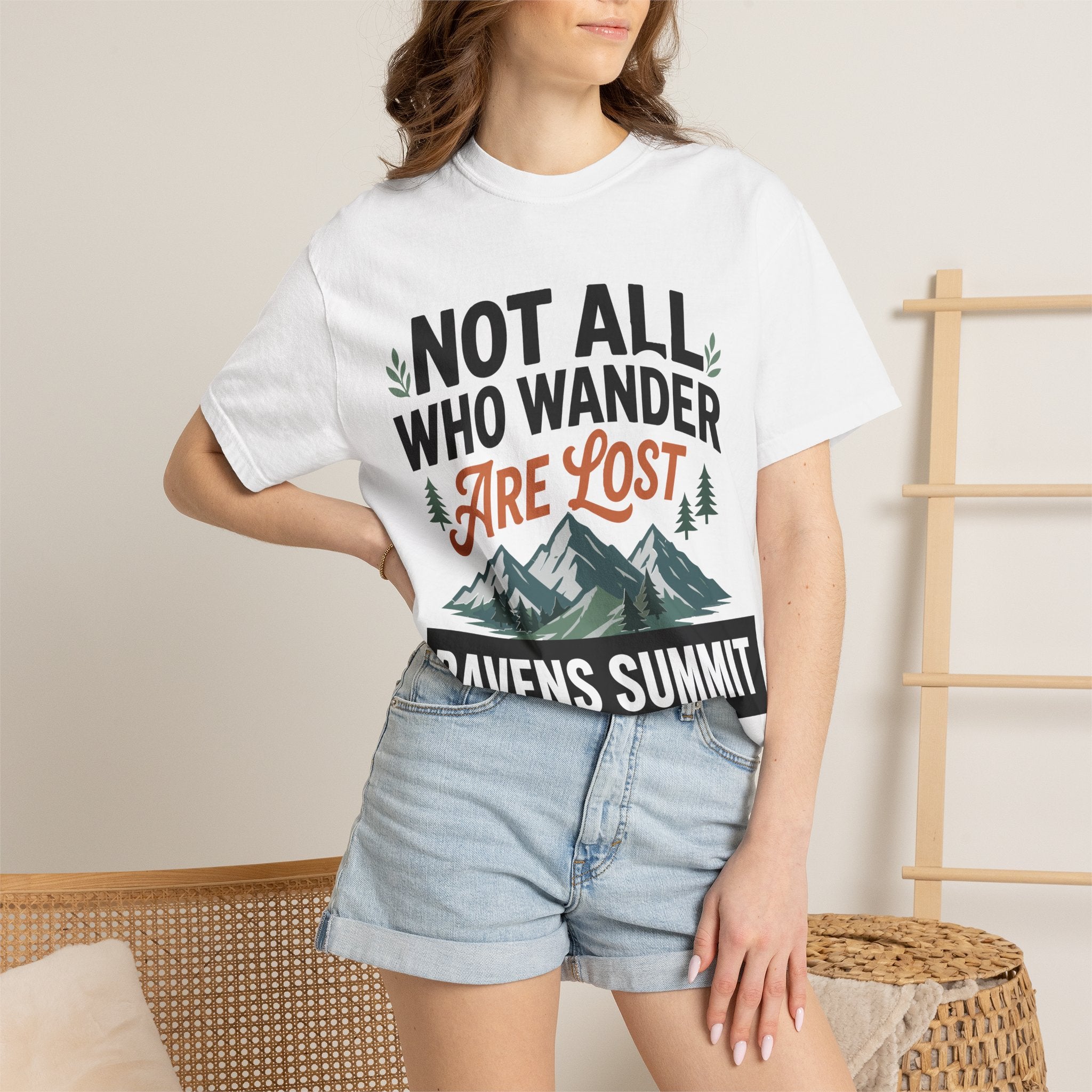 Not All Who Wander Are Lost Mountain T-Shirt — Ravens Summit Adventure Tee