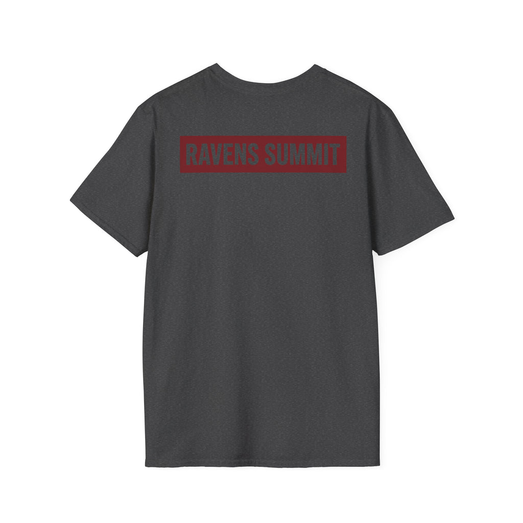 Raven Line Art T‑Shirt — Geometric Mountain Raven Sketch Tee