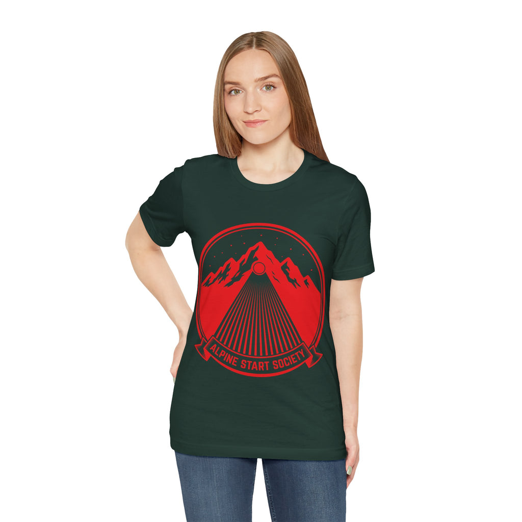 Ravens Summit Trail Crew Unisex T-Shirt | Geometric Mountain Raven Hiking Club Shirt