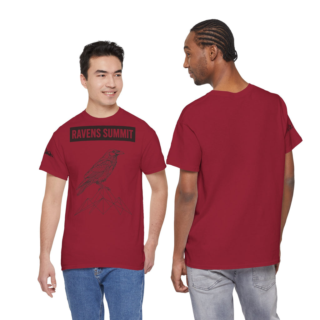 Raven Summit Tee — Minimal Mountain Raven Line Art Graphic T-Shirt