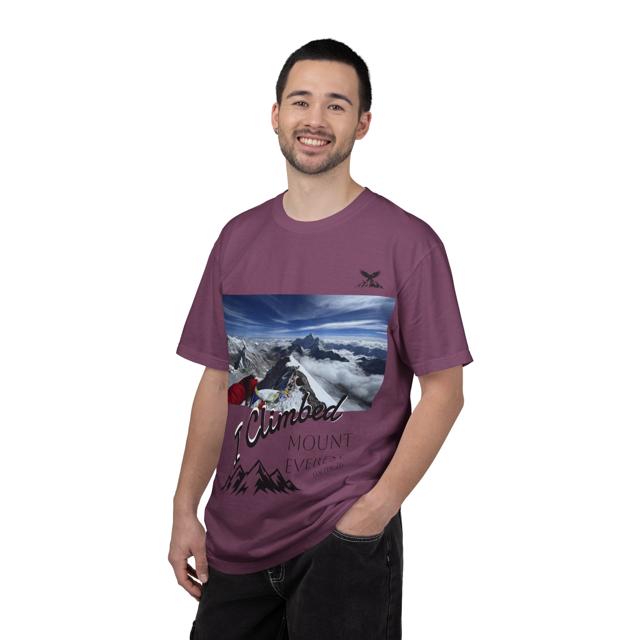 Mountain Climb Achievement Photo T-Shirt — "I Climbed Mount Everest" Adventure Tee