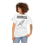 Raven Summit Tee — Minimal Mountain Raven Line Art Graphic T-Shirt