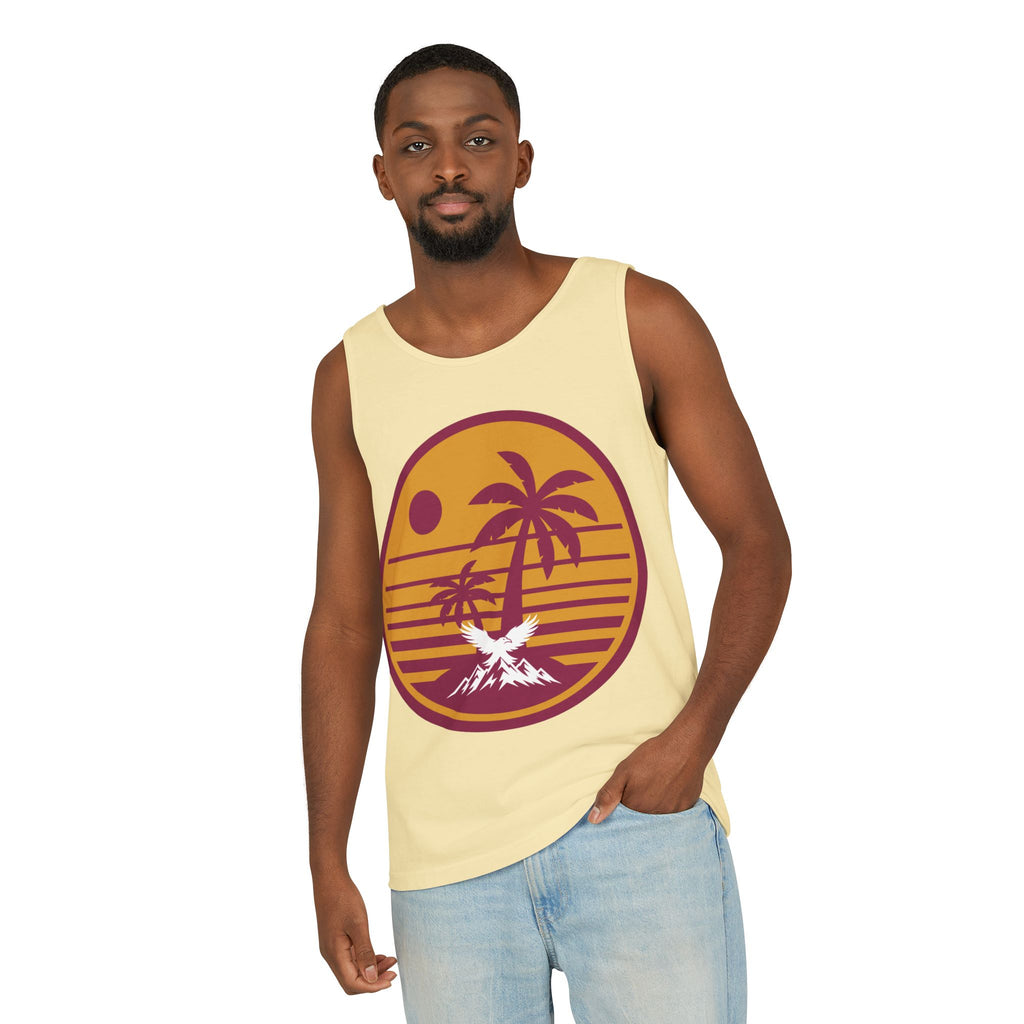 Ravens Summit Sunset Palm Tank Top  — Retro Beach Vibes Graphic Tank