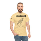 Raven Summit Tee — Minimal Mountain Raven Line Art Graphic T-Shirt