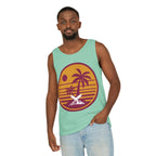 Ravens Summit Sunset Palm Tank Top  — Retro Beach Vibes Graphic Tank