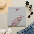 Raven Line Art T‑Shirt — Geometric Mountain Raven Sketch Tee