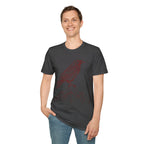 Raven Line Art T‑Shirt — Geometric Mountain Raven Sketch Tee