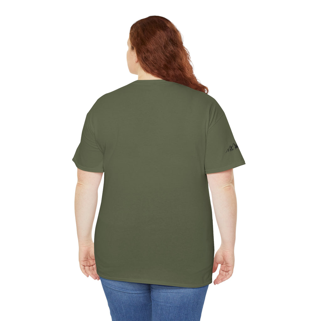 Raven Summit Tee — Minimal Mountain Raven Line Art Graphic T-Shirt
