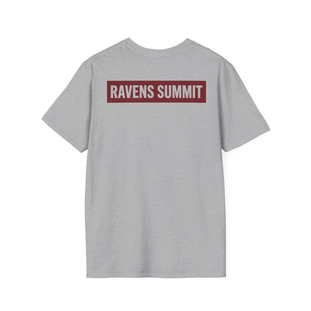 Raven Line Art T‑Shirt — Geometric Mountain Raven Sketch Tee