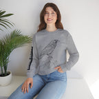Crewneck Sweatshirt — Geometric Mountain Raven Illustration with 'Ravens Summit' Sleeve