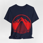 Ravens Summit Trail Crew Unisex T-Shirt | Geometric Mountain Raven Hiking Club Shirt