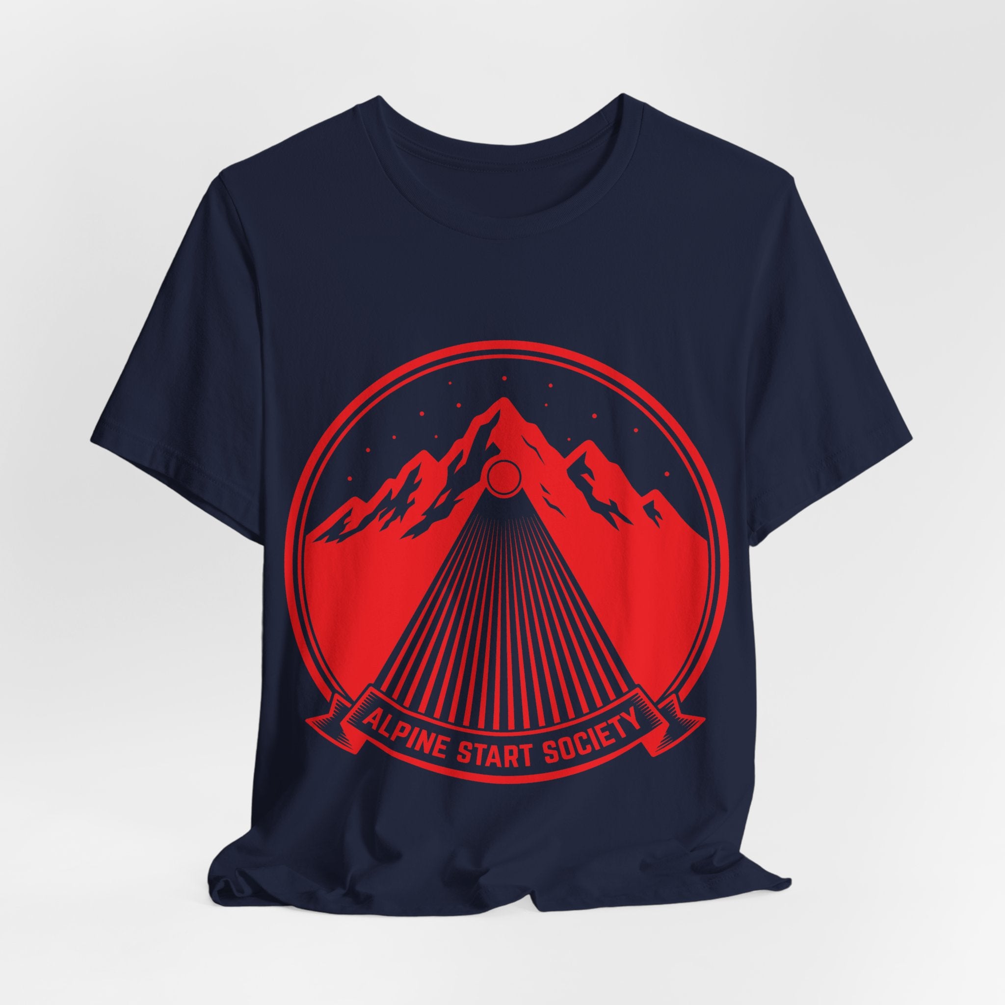 Ravens Summit Trail Crew Unisex T-Shirt | Geometric Mountain Raven Hiking Club Shirt