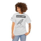 Raven Summit Tee — Minimal Mountain Raven Line Art Graphic T-Shirt