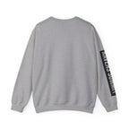 Crewneck Sweatshirt — Geometric Mountain Raven Illustration with 'Ravens Summit' Sleeve
