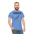 Raven Summit Tee — Minimal Mountain Raven Line Art Graphic T-Shirt