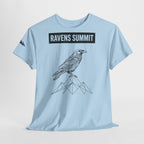 Raven Summit Tee — Minimal Mountain Raven Line Art Graphic T-Shirt