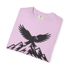 Ravens Summit Mountain T-Shirt — Eagle Over Peaks Graphic Tee Light