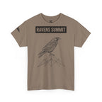 Raven Summit Tee — Minimal Mountain Raven Line Art Graphic T-Shirt