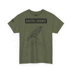 Raven Summit Tee — Minimal Mountain Raven Line Art Graphic T-Shirt