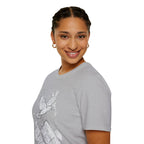 Mountain Raven Tee — Minimal Line Art Bird & Peaks Graphic T-Shirt