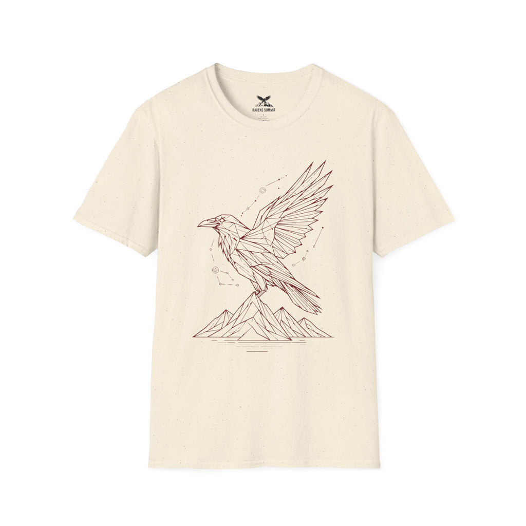 Geometric Raven Tee — Minimal Line Art Constellation T Shirt