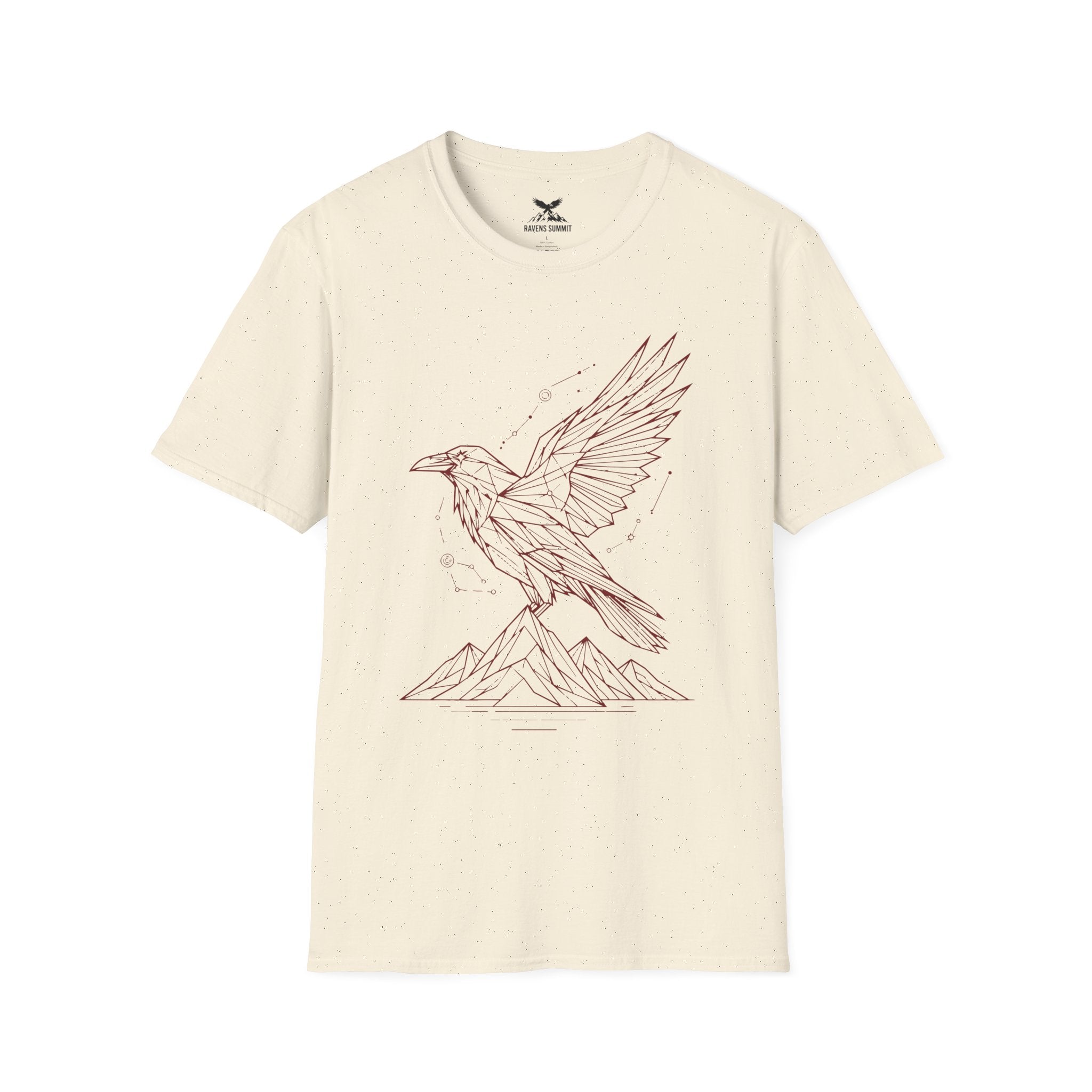 Geometric Raven Tee — Minimal Line Art Constellation T Shirt