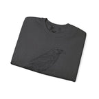 Crewneck Sweatshirt — Geometric Mountain Raven Illustration with 'Ravens Summit' Sleeve
