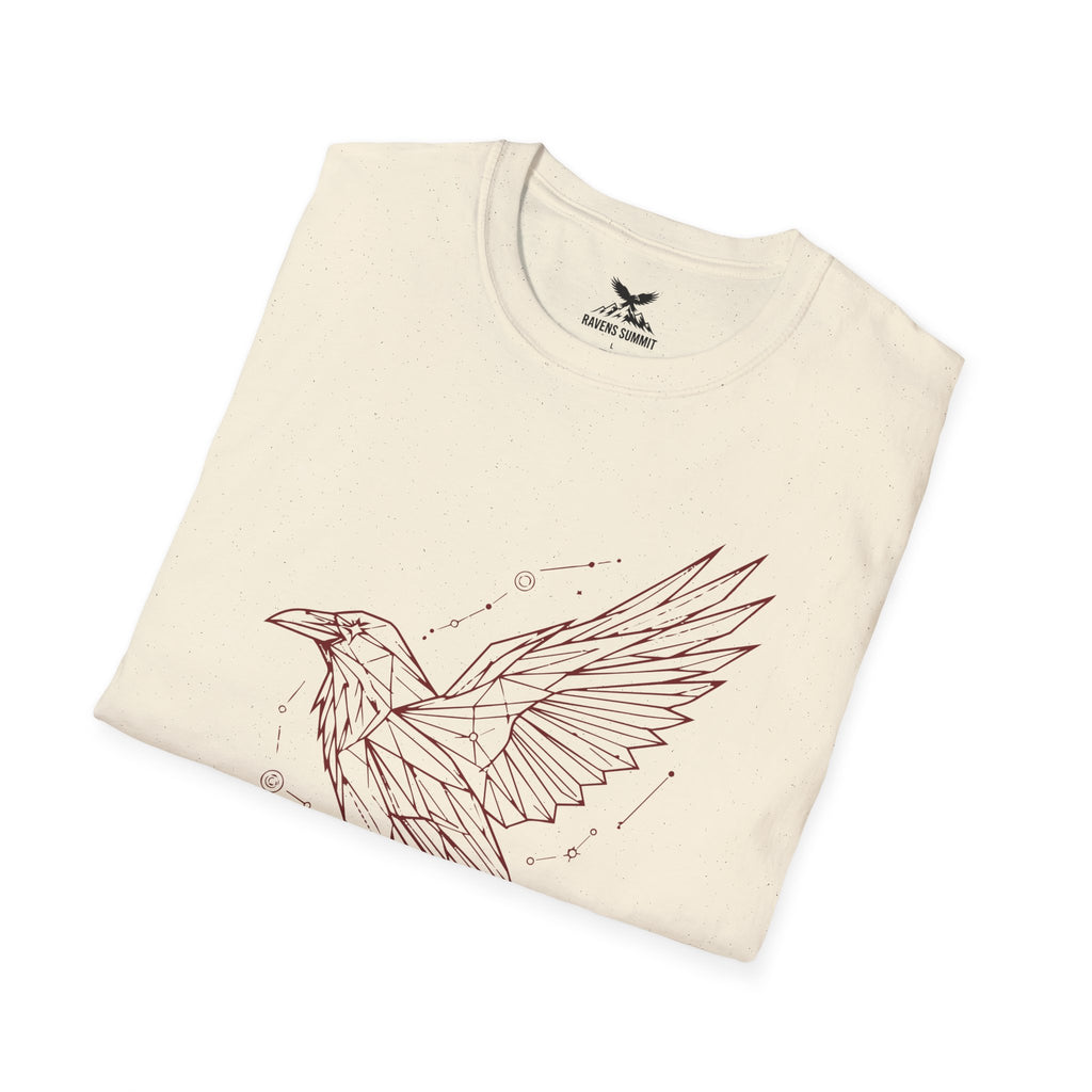 Geometric Raven Tee — Minimal Line Art Constellation T Shirt