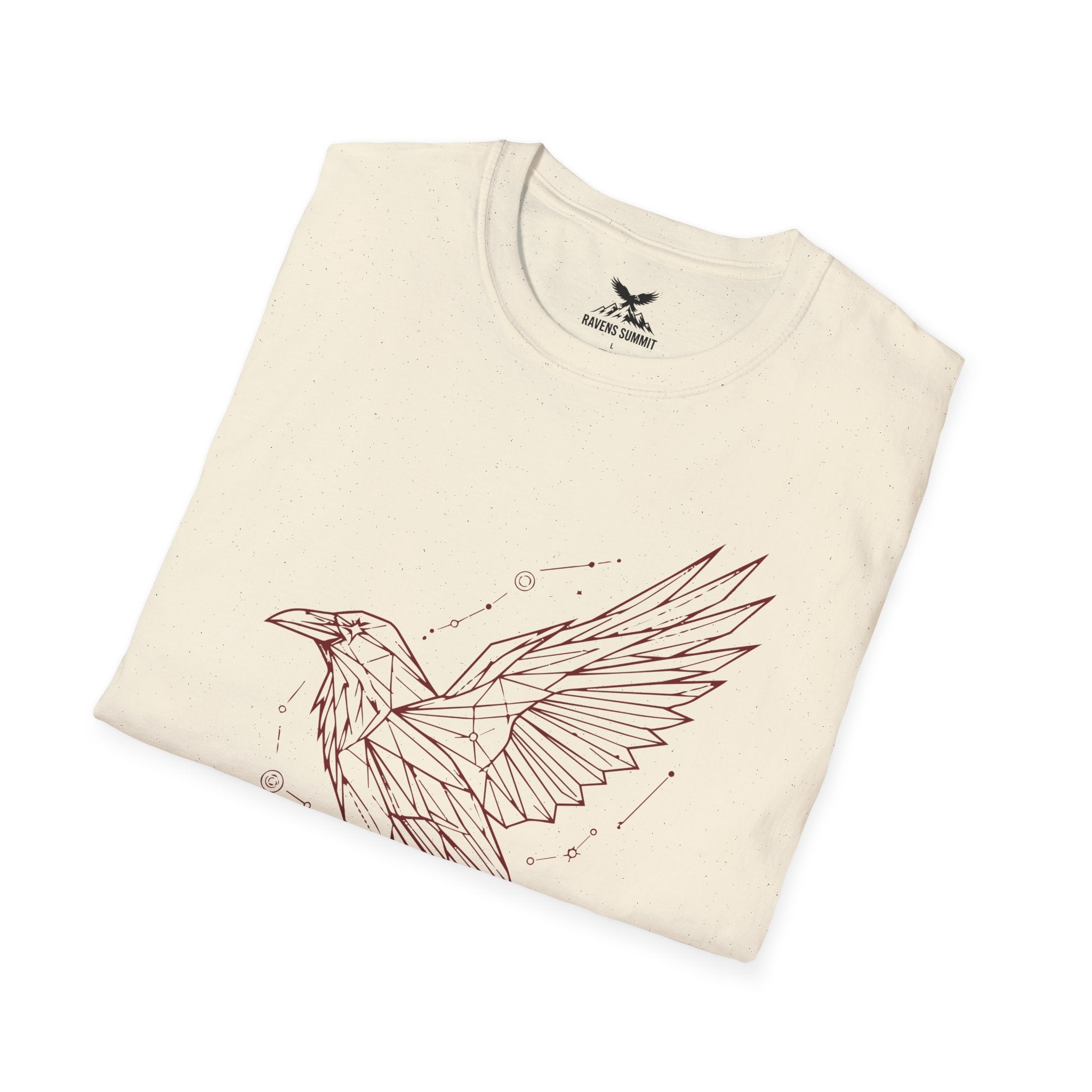 Geometric Raven Tee — Minimal Line Art Constellation T Shirt