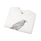 Crewneck Sweatshirt — Geometric Mountain Raven Illustration with 'Ravens Summit' Sleeve