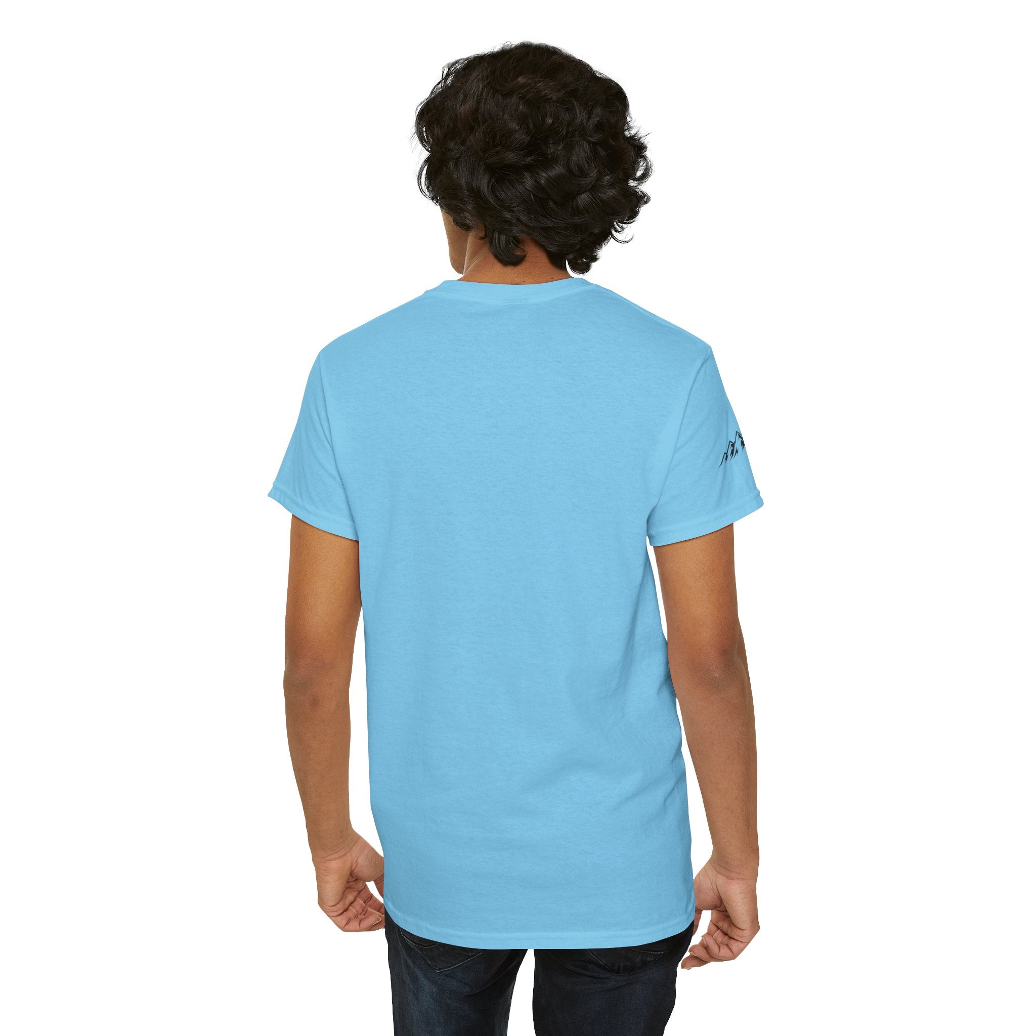Raven Summit Tee — Minimal Mountain Raven Line Art Graphic T-Shirt