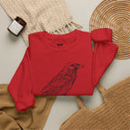 Crewneck Sweatshirt — Geometric Mountain Raven Illustration with 'Ravens Summit' Sleeve